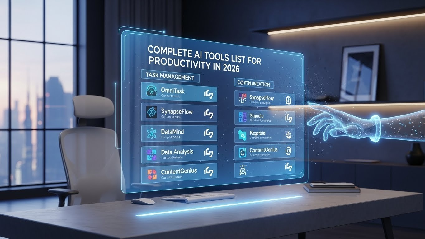 Complete AI Tools List for Productivity in 2026